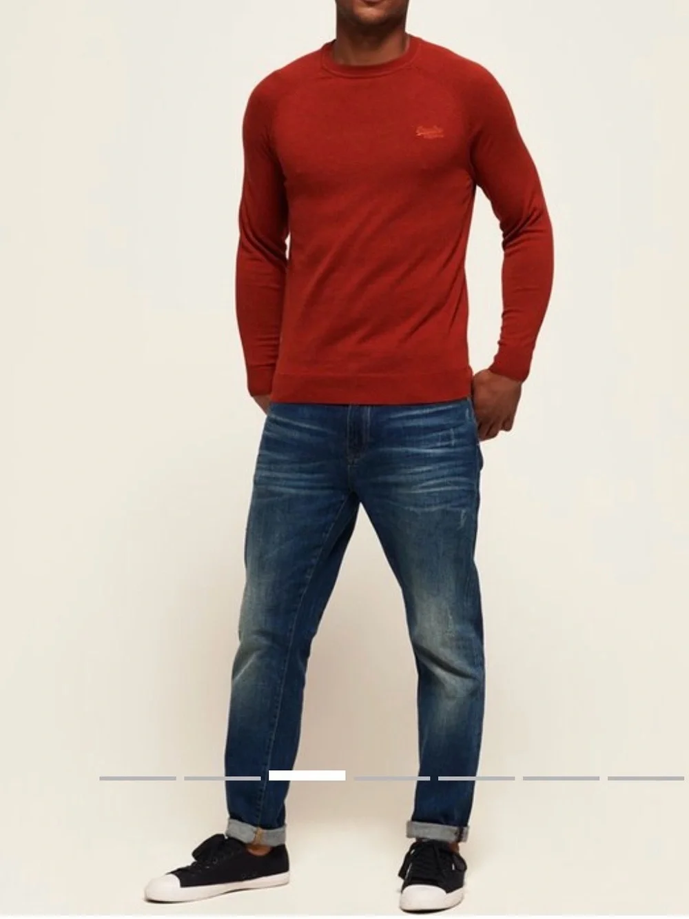 Superdry Crewneck Sweater Jumper Cotton Men's M Orange